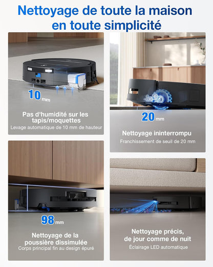 ECOVACS DEEBOT T80 Omni | Robot Aspirateur & Laveur 18 000 Pa